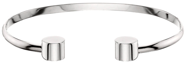 Stainless Steel Cable Style bracelet Barbell Design Silver Finish