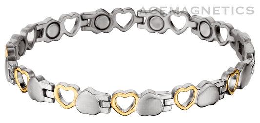 Stainless Steel: 29A Heart Link 18k Gold Plate Magnetic Masterpiece! On Sale One Size Only