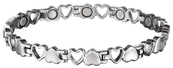 Stainless Steel: 29C Stainless Steel Heart Link Magnetic Bracelet