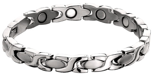 Stainless Steel: 5C All Stainless Hugs & Kisses Magnetic Bracelet