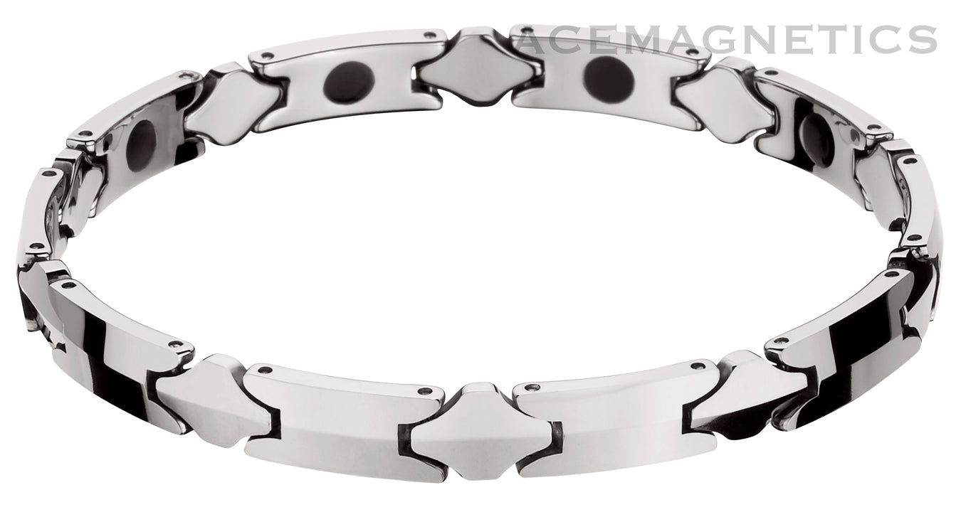 Tungsten Carbide Magnetic Bracelets: "Contours" Tungsten Carbide Magnetic Bracelet.