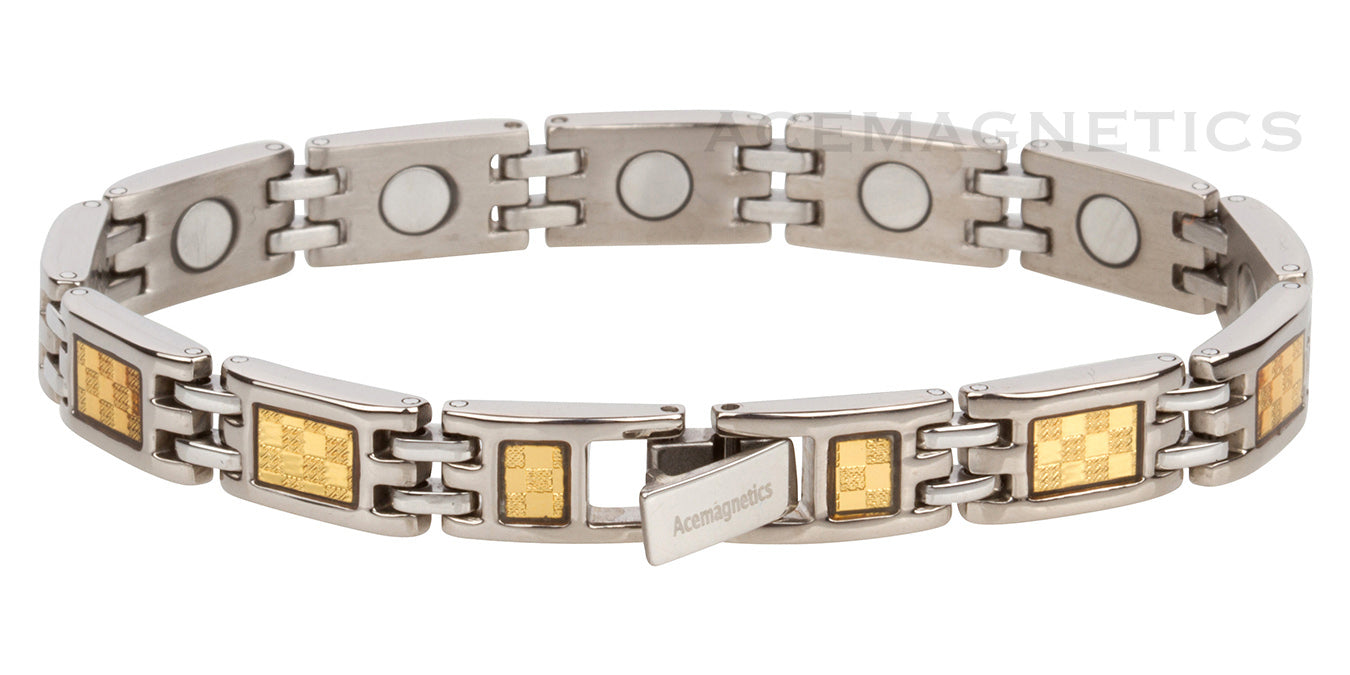 "Honey" 59T Titanium Magnetic Bracelet w Carbon Fiber