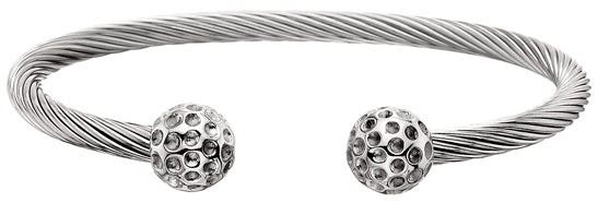 Stainless Steel: Classic Cable "Golf Ball" Style w/3800 Gauss Magnets. Silver Color Gof Ball Spheres