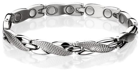 "11T" Titanium Magnetic Bracelet Criss Cross Design