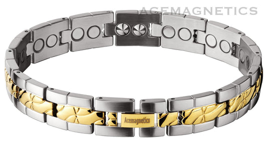 "1AT" Titanium Magnetic Bracelet With "Germanium" Inserts.