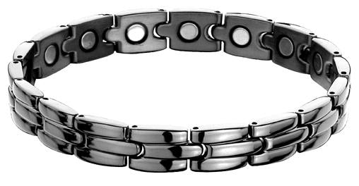 "2TG" Titanium Magnetic Bracelet With Gun Metal Finish