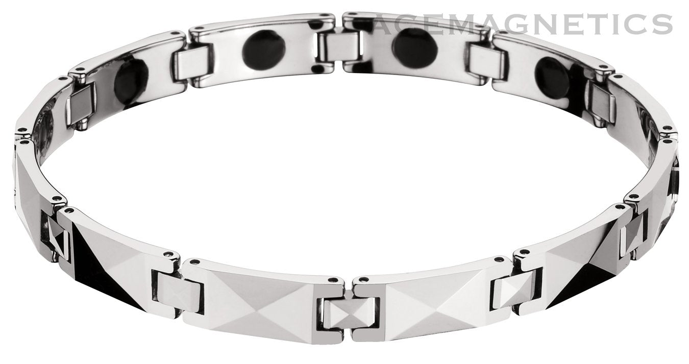 Tungsten Carbide Magnetic Bracelets: "Pyramid"