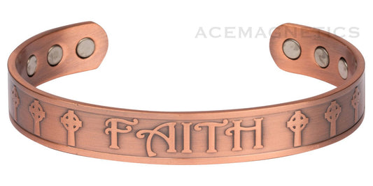 "Faith" Copper Bracelet With Magnets