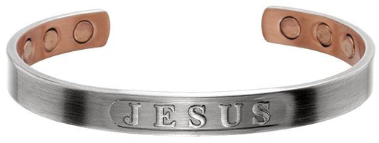 "Jesus" Copper Bracelet With Magnets