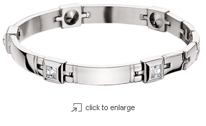 Argent" Titanium Magnetic Bracelet With Germanium Inserts