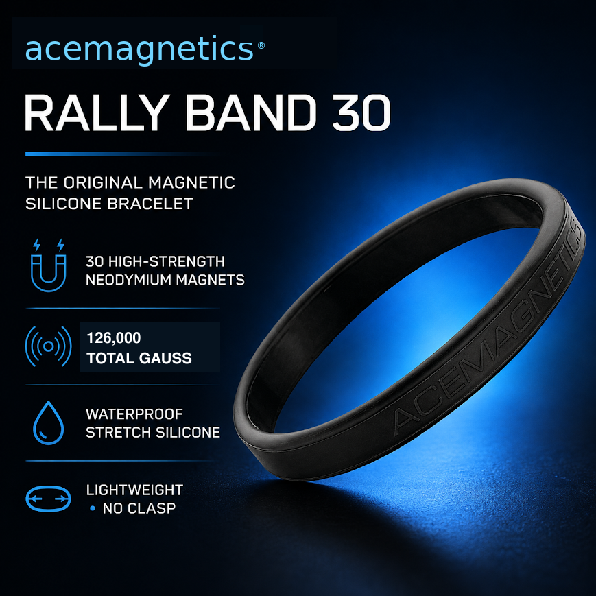 AceMagnetics Rally Band 30 magnetic silicone bracelet